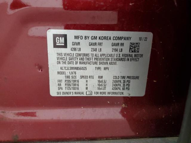 Photo 12 VIN: KL7CJLSM9NB564525 - CHEVROLET TRAX 1LT 