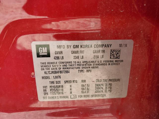 Photo 11 VIN: KL7CJNSB4FB072884 - CHEVROLET TRAX 