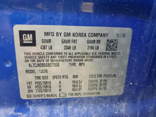 Photo 11 VIN: KL7CJNSB5GB577026 - CHEVROLET TRAX LS 