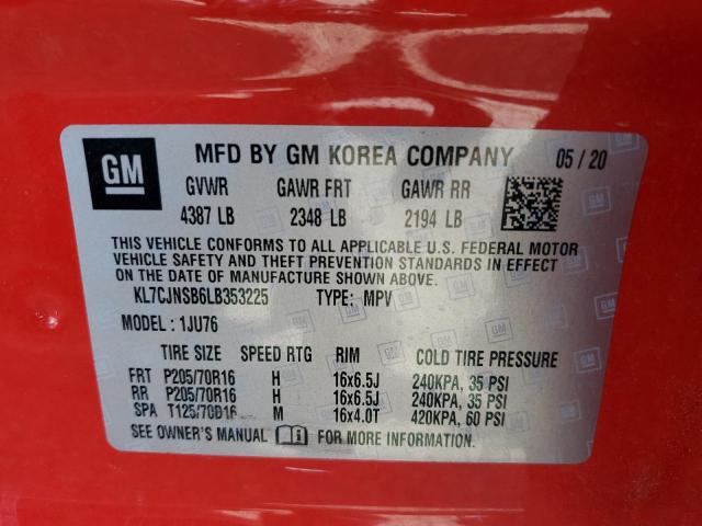 Photo 12 VIN: KL7CJNSB6LB353225 - CHEVROLET TRAX 