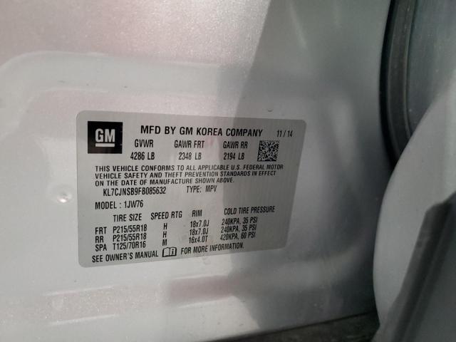 Photo 12 VIN: KL7CJNSB9FB085632 - CHEVROLET TRAX LTZ 