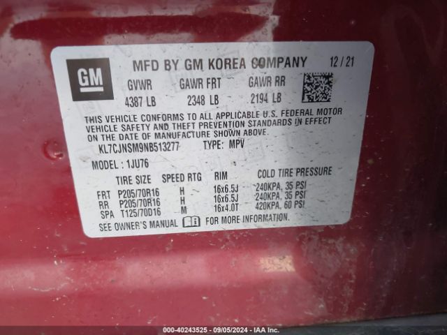 Photo 8 VIN: KL7CJNSM9NB513277 - CHEVROLET TRAX 