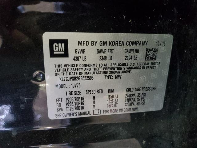 Photo 11 VIN: KL7CJPSB2GB552595 - CHEVROLET TRAX 