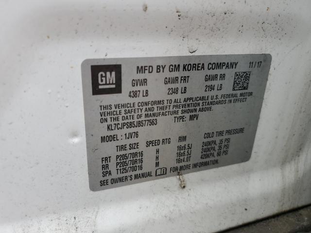 Photo 13 VIN: KL7CJPSB5JB577563 - CHEVROLET TRAX 1LT 