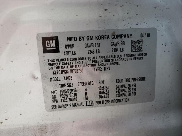 Photo 12 VIN: KL7CJPSB7JB702790 - CHEVROLET TRAX 1LT 