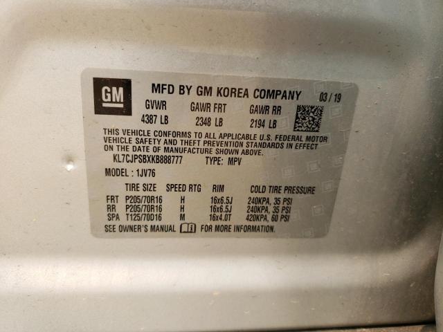 Photo 12 VIN: KL7CJPSBXKB888777 - CHEVROLET TRAX 1LT 