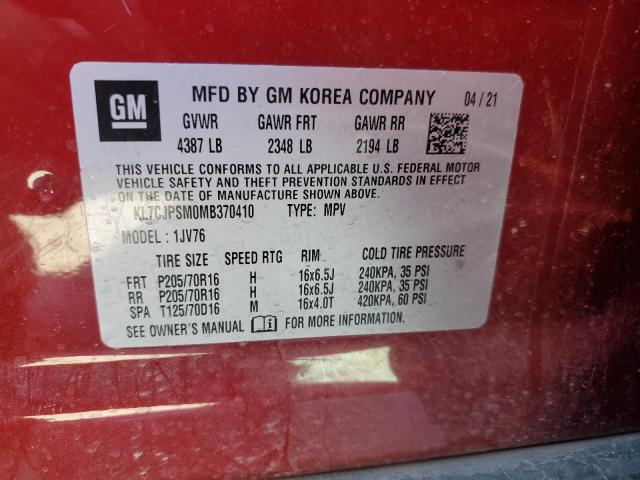 Photo 13 VIN: KL7CJPSM0MB370410 - CHEVROLET TRAX 