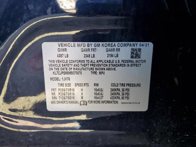 Photo 9 VIN: KL7CJPSM0MB370875 - CHEVROLET TRAX 1LT 