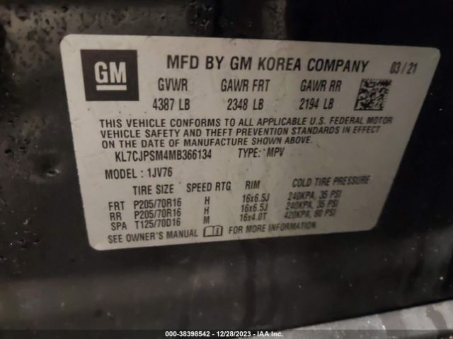 Photo 8 VIN: KL7CJPSM4MB366134 - CHEVROLET TRAX 