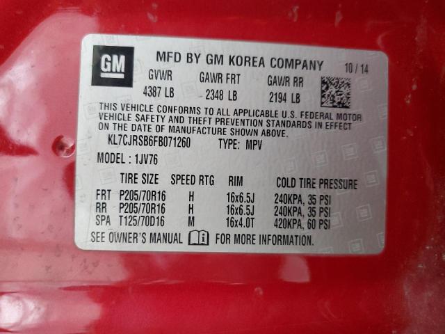 Photo 12 VIN: KL7CJRSB6FB071260 - CHEVROLET TRAX 