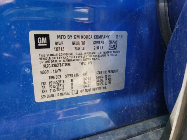 Photo 9 VIN: KL7CJTSB5FB174988 - CHEVROLET TRAX LTZ 