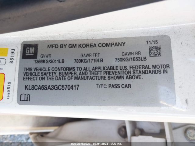 Photo 8 VIN: KL8CA6SA3GC570417 - CHEVROLET SPARK 