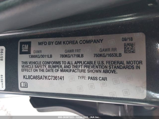 Photo 8 VIN: KL8CA6SA7KC736141 - CHEVROLET SPARK 