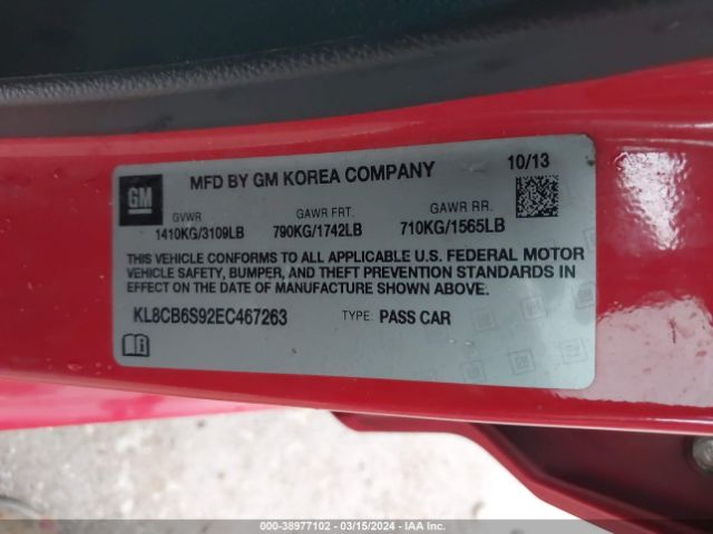 Photo 8 VIN: KL8CB6S92EC467263 - CHEVROLET SPARK 