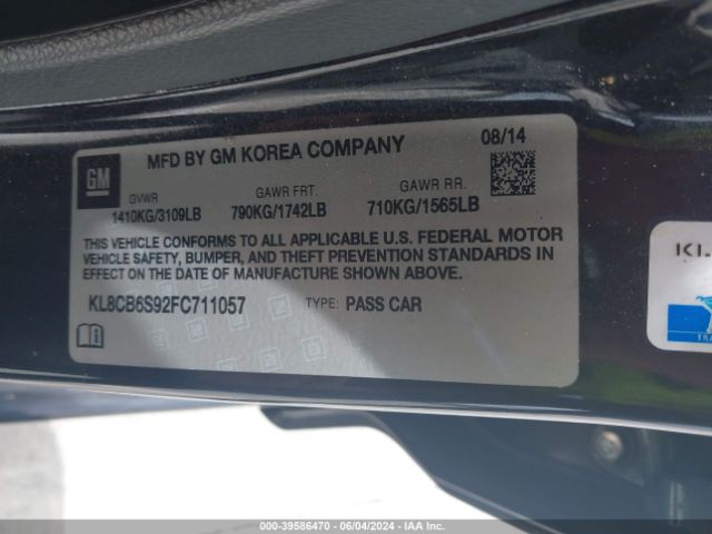 Photo 8 VIN: KL8CB6S92FC711057 - CHEVROLET SPARK 