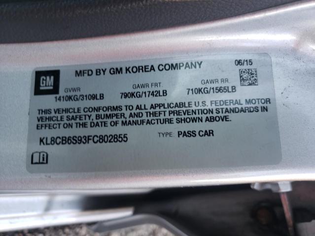 Photo 9 VIN: KL8CB6S93FC802855 - CHEVROLET SPARK LS 