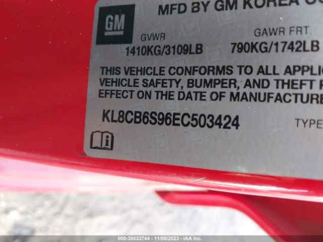 Photo 8 VIN: KL8CB6S96EC503424 - CHEVROLET SPARK 