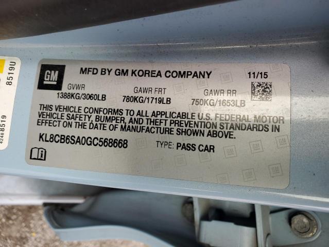 Photo 11 VIN: KL8CB6SA0GC568668 - CHEVROLET SPARK LS 