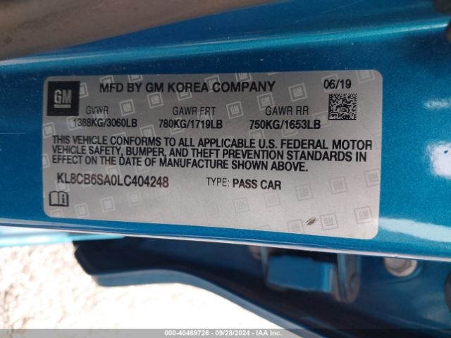 Photo 8 VIN: KL8CB6SA0LC404248 - CHEVROLET SPARK 