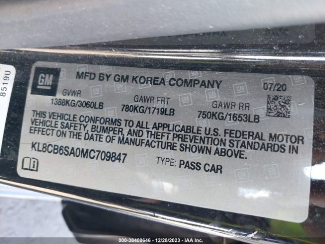 Photo 8 VIN: KL8CB6SA0MC709847 - CHEVROLET SPARK 