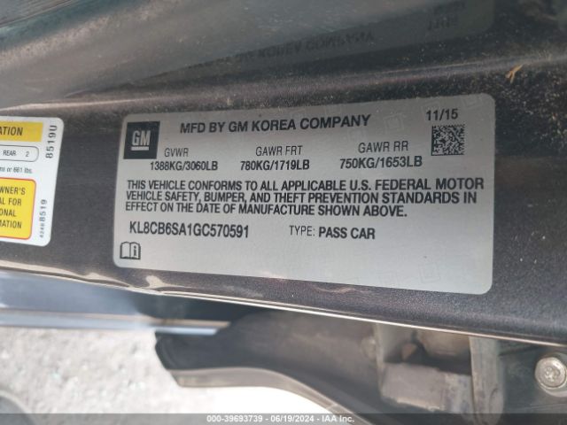 Photo 8 VIN: KL8CB6SA1GC570591 - CHEVROLET SPARK 