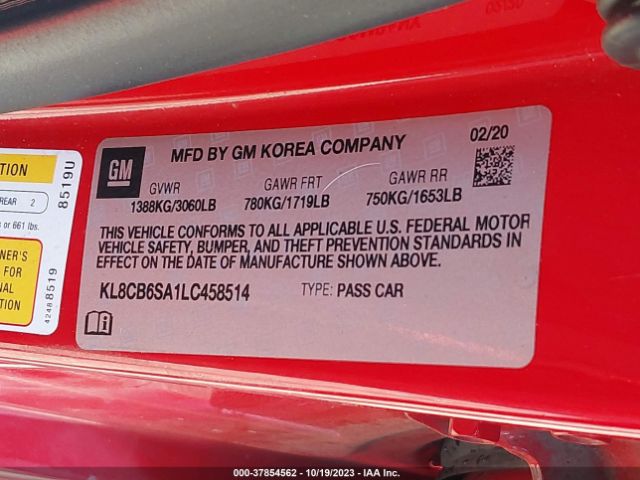 Photo 8 VIN: KL8CB6SA1LC458514 - CHEVROLET SPARK 