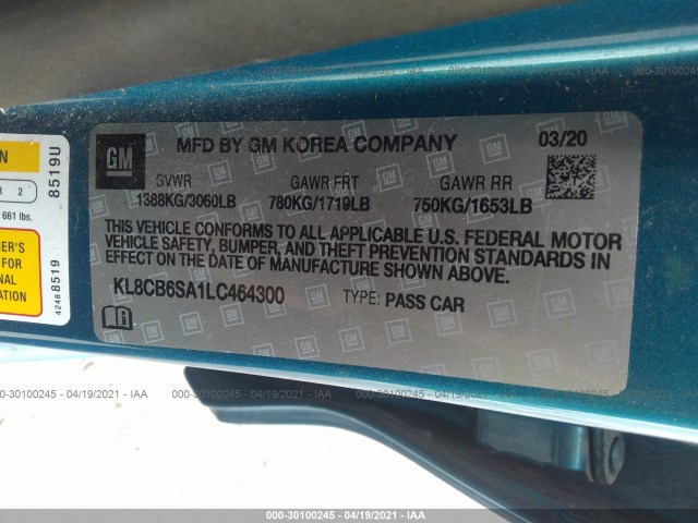 Photo 8 VIN: KL8CB6SA1LC464300 - CHEVROLET SPARK 