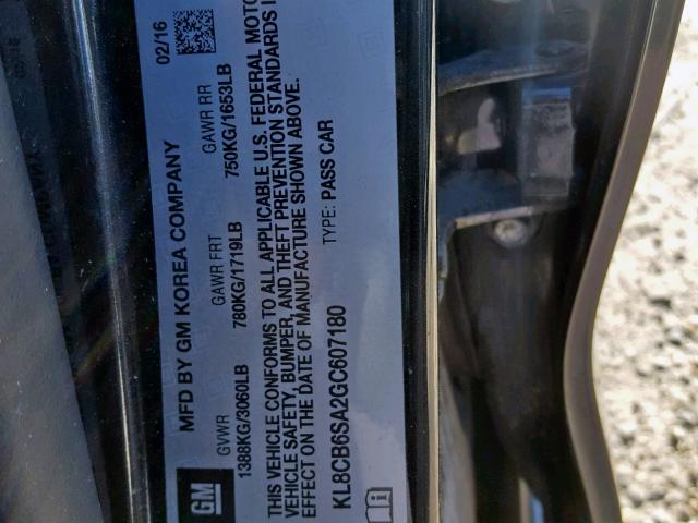 Photo 9 VIN: KL8CB6SA2GC607180 - CHEVROLET SPARK LS 