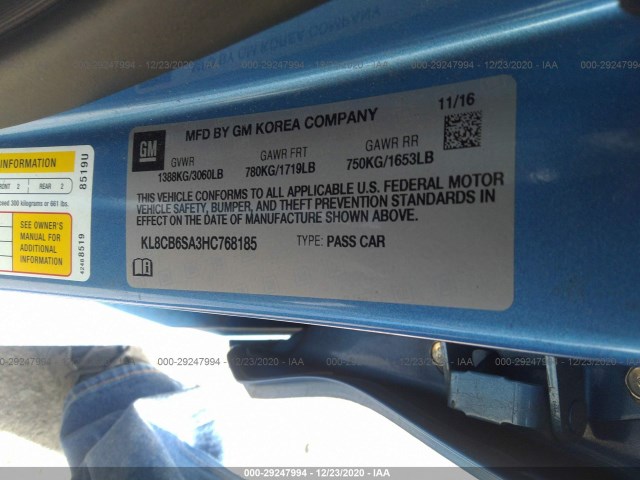 Photo 8 VIN: KL8CB6SA3HC768185 - CHEVROLET SPARK 