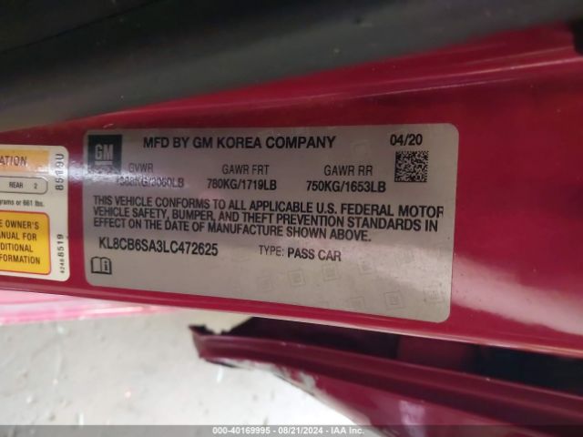 Photo 8 VIN: KL8CB6SA3LC472625 - CHEVROLET SPARK 