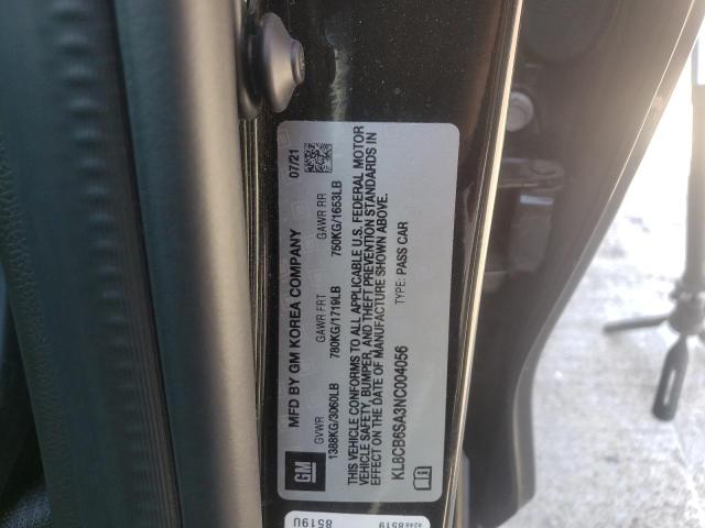 Photo 9 VIN: KL8CB6SA3NC004056 - CHEVROLET SPARK LS 