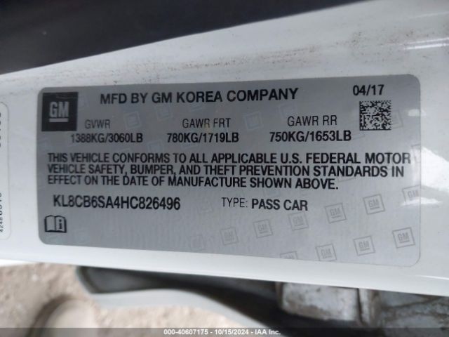 Photo 8 VIN: KL8CB6SA4HC826496 - CHEVROLET SPARK 