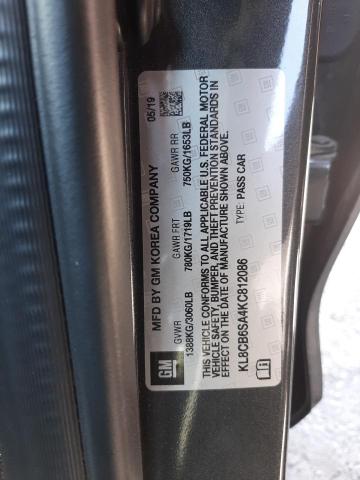 Photo 9 VIN: KL8CB6SA4KC812086 - CHEVROLET SPARK LS 