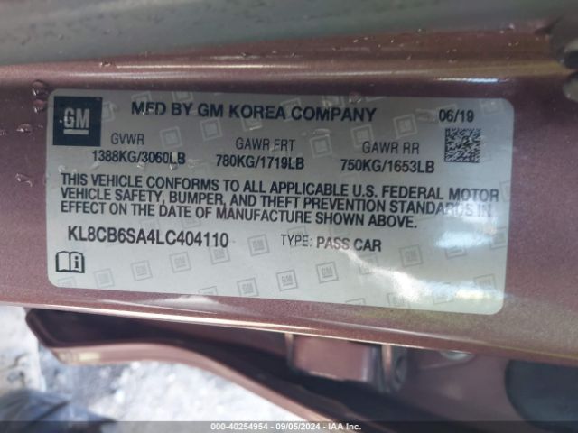 Photo 8 VIN: KL8CB6SA4LC404110 - CHEVROLET SPARK 