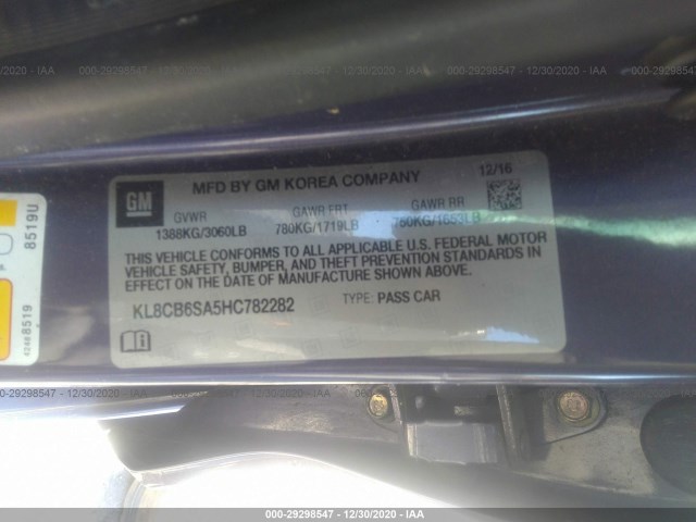 Photo 8 VIN: KL8CB6SA5HC782282 - CHEVROLET SPARK 