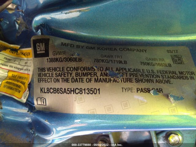 Photo 8 VIN: KL8CB6SA5HC813501 - CHEVROLET SPARK 