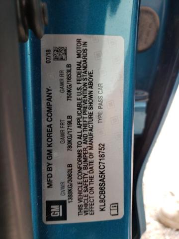 Photo 11 VIN: KL8CB6SA5KC718752 - CHEVROLET SPARK LS 