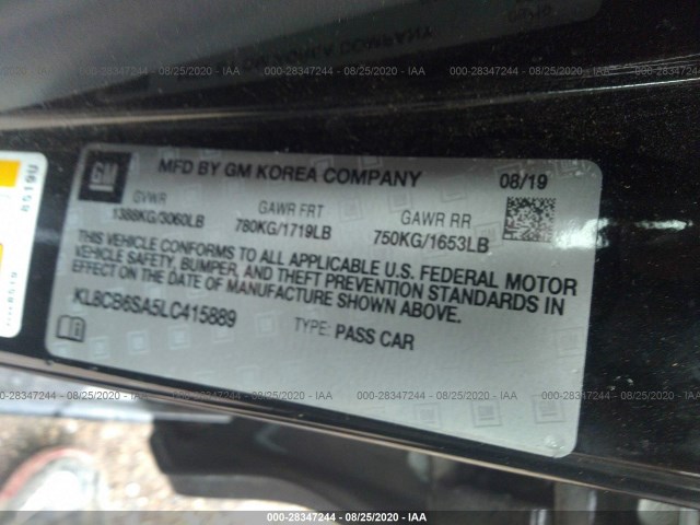 Photo 8 VIN: KL8CB6SA5LC415889 - CHEVROLET SPARK 