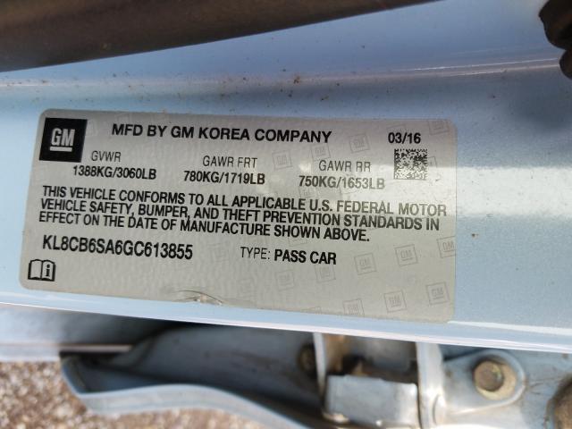 Photo 9 VIN: KL8CB6SA6GC613855 - CHEVROLET SPARK LS 