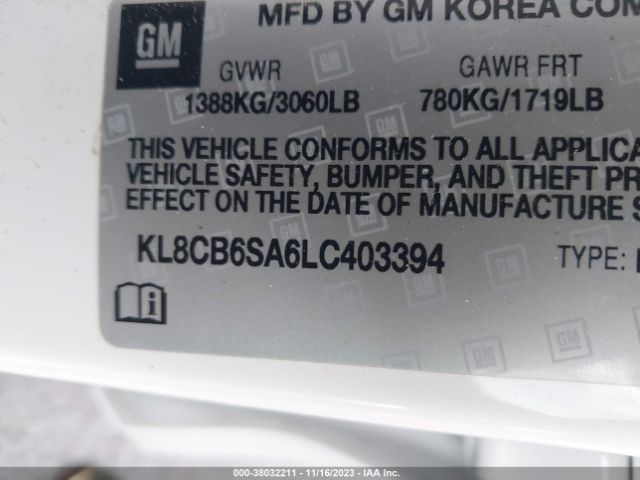 Photo 8 VIN: KL8CB6SA6LC403394 - CHEVROLET SPARK 