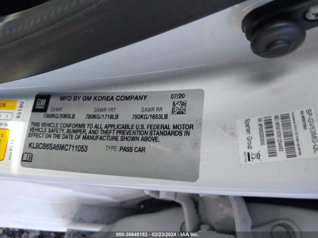 Photo 8 VIN: KL8CB6SA6MC711053 - CHEVROLET SPARK 