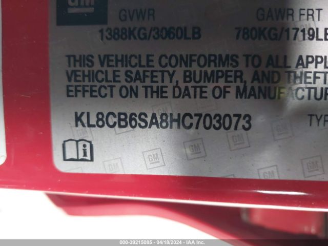 Photo 8 VIN: KL8CB6SA8HC703073 - CHEVROLET SPARK 