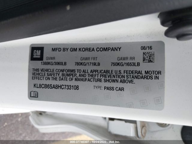 Photo 8 VIN: KL8CB6SA8HC733108 - CHEVROLET SPARK 