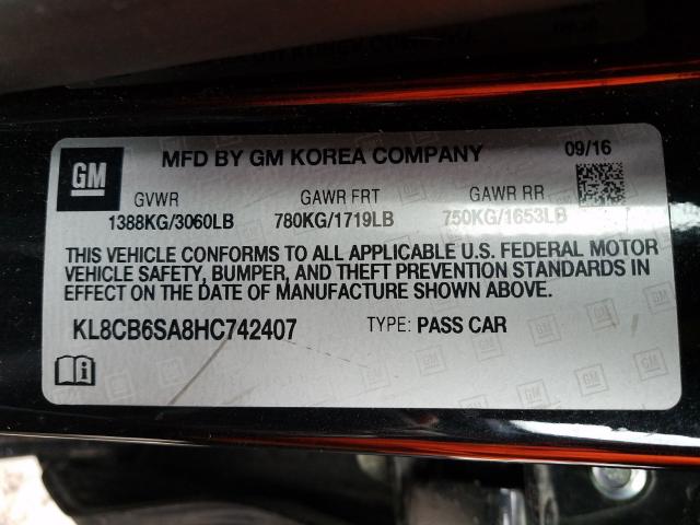 Photo 9 VIN: KL8CB6SA8HC742407 - CHEVROLET SPARK LS 