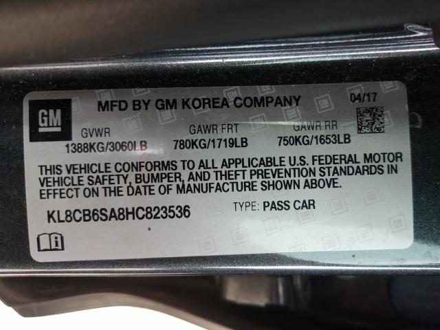 Photo 9 VIN: KL8CB6SA8HC823536 - CHEVROLET SPARK LS 