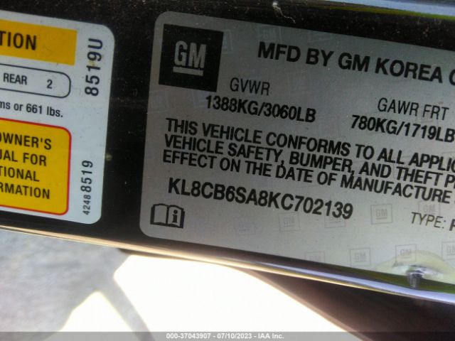 Photo 8 VIN: KL8CB6SA8KC702139 - CHEVROLET SPARK 