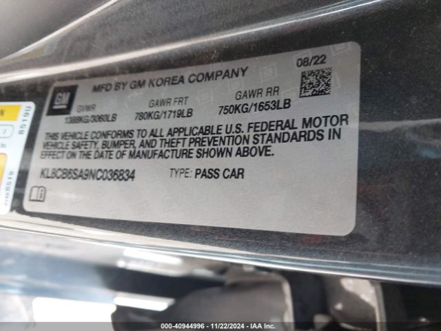 Photo 8 VIN: KL8CB6SA9NC036834 - CHEVROLET SPARK 