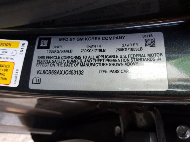 Photo 9 VIN: KL8CB6SAXJC453132 - CHEVROLET SPARK LS 