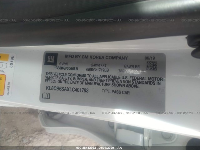 Photo 8 VIN: KL8CB6SAXLC401793 - CHEVROLET SPARK 