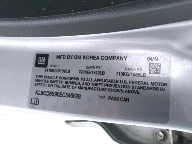 Photo 9 VIN: KL8CD6S90EC546828 - CHEVROLET SPARK 1LT 